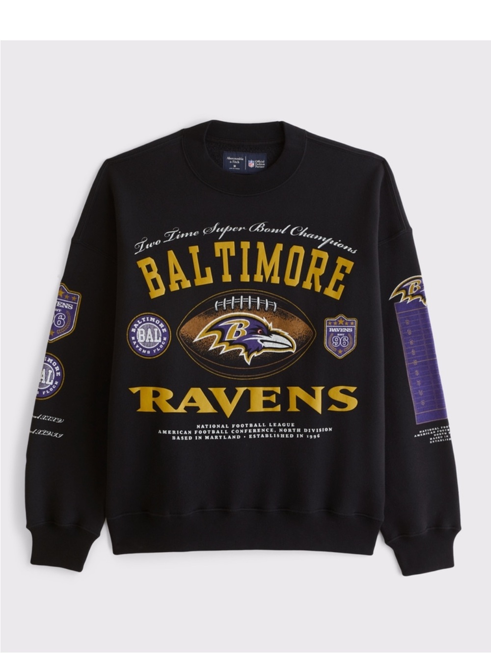 Abercrombie & Fitch Baltimore Ravens Black Graphic Sweatshirt
